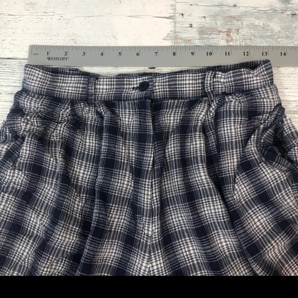 Vintage Talbots Linen Blend Cuffed High Rise Checkered Shorts 10 - Picture 6 of 9